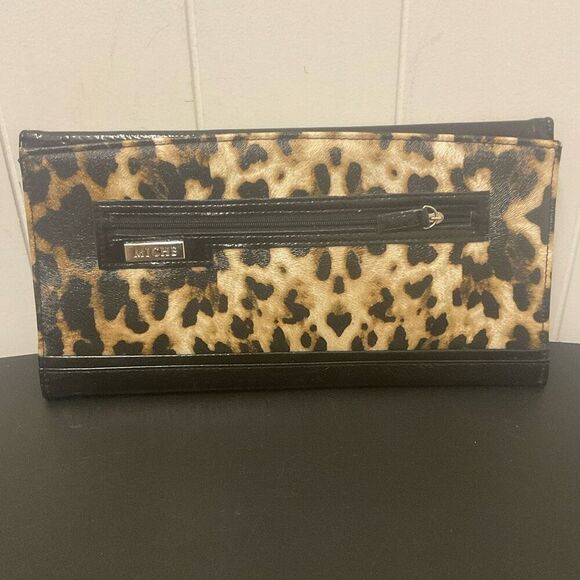 Miche Purse Classic Shell Cover Only SILVIA Leopard Cheetah Black Leather - Picture 1 of 9